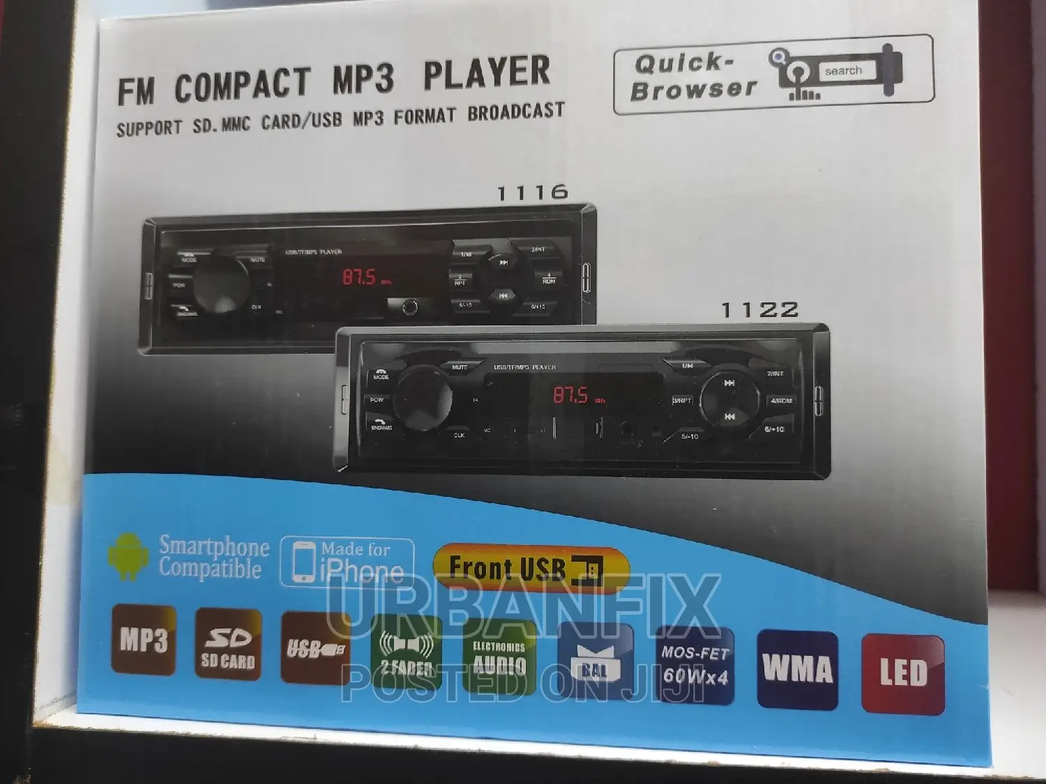 Brand New Car Radio With Bluetooth, Fm, Usb, Aux