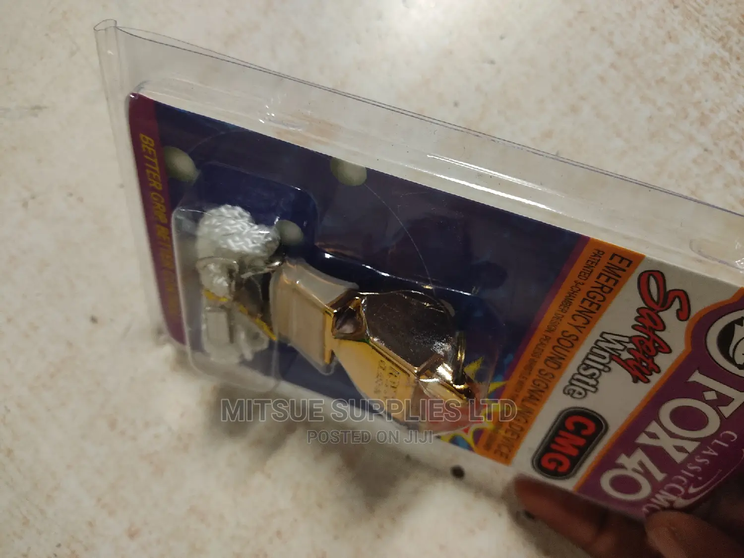 Fox 40 Ultra High Sound Premium Whistle With Lineyard- Gold