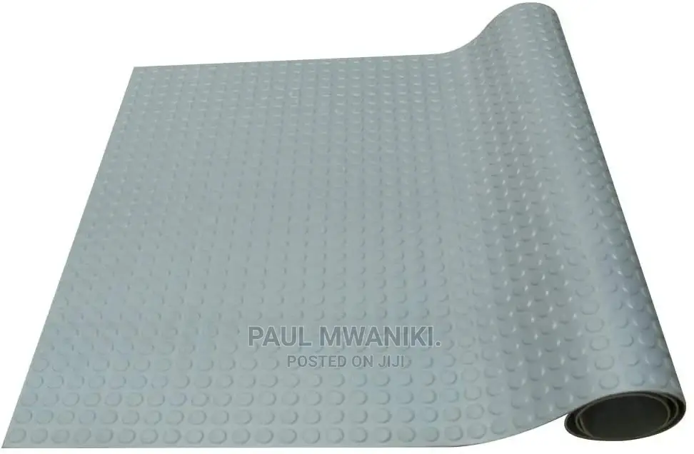 Coin-Pattern Rubber Flooring - Grey