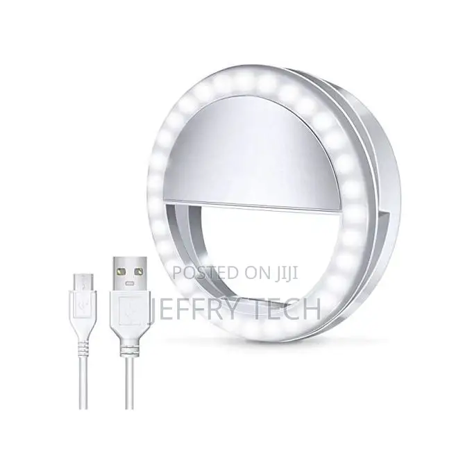 Mini Rechargeable Phone Led Selfie Lamp Ring Light - White