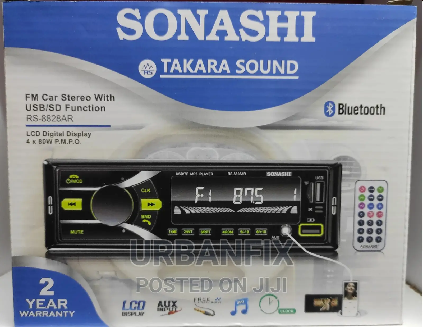 Sonashi Bluetooth Car Radio Stereo With FM, USB, AUX