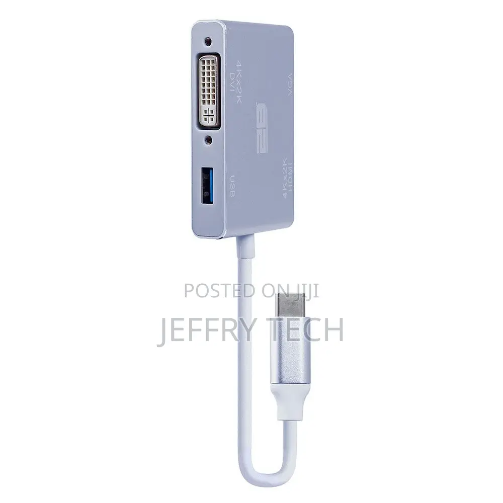 2B (Cv146) Type C Male to VGA - HDMI - Dvi - Usb3