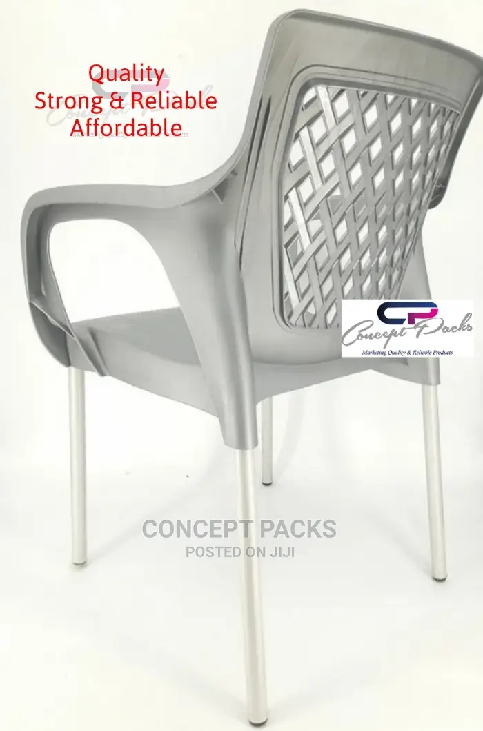 Strong Comfortable Plastic Chair With Metal Tubing Legs