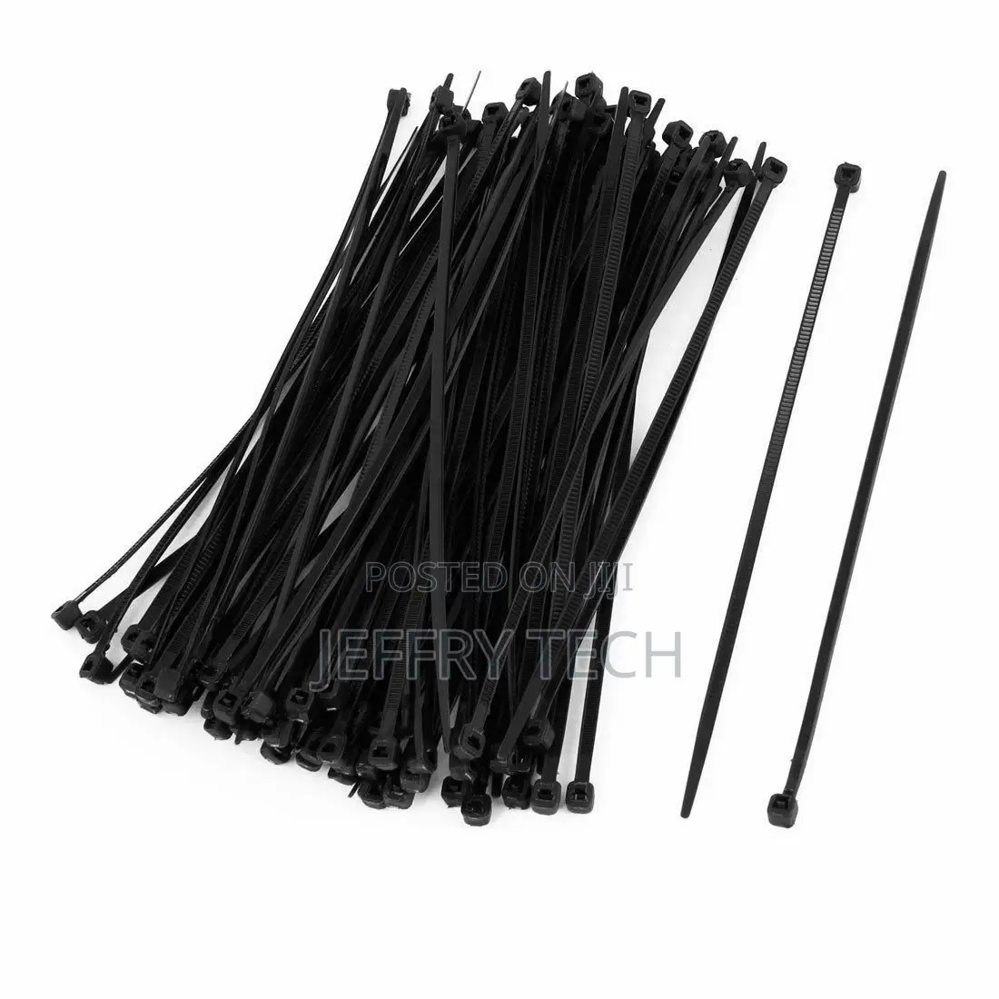 100pcs Black Electrical Nylon Cable Zip Ties (150mm X 2.0mm)