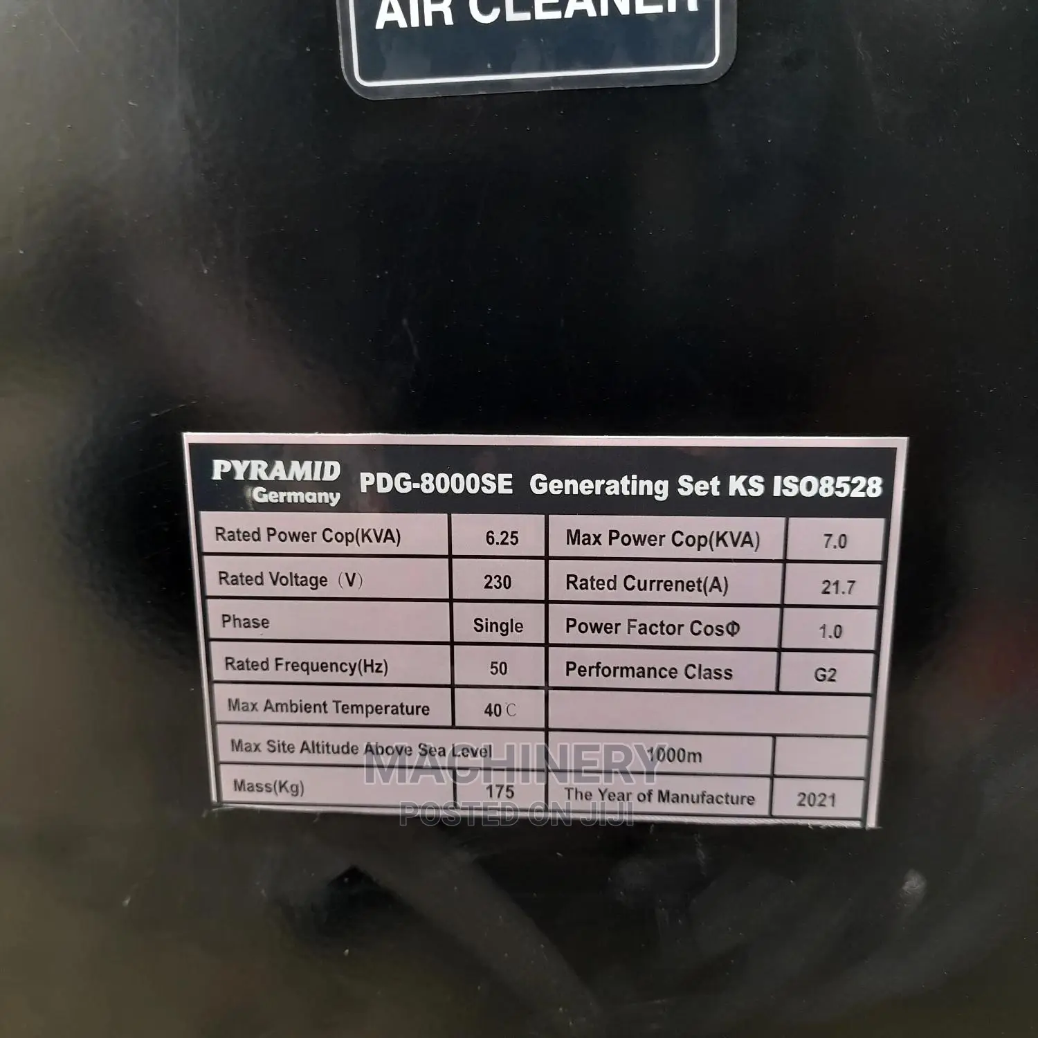7kva Pyramid Diesel Powered Back Up Generator