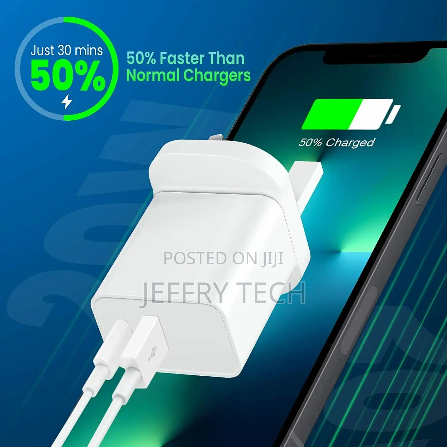 USB-C Q3 Fast PD Charging / USB-C UK Plug for Apple iPhone 1