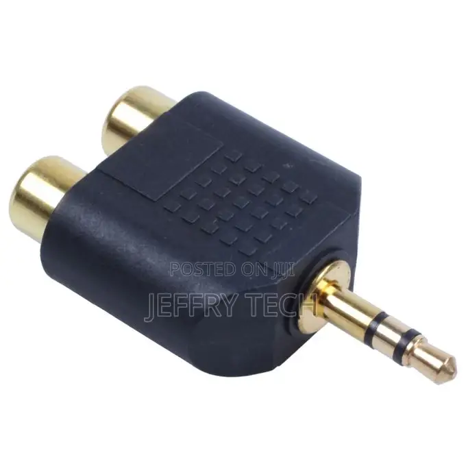 New 1/8" 3.5mm Jack to 2 RCA Adaptor Y Splitter