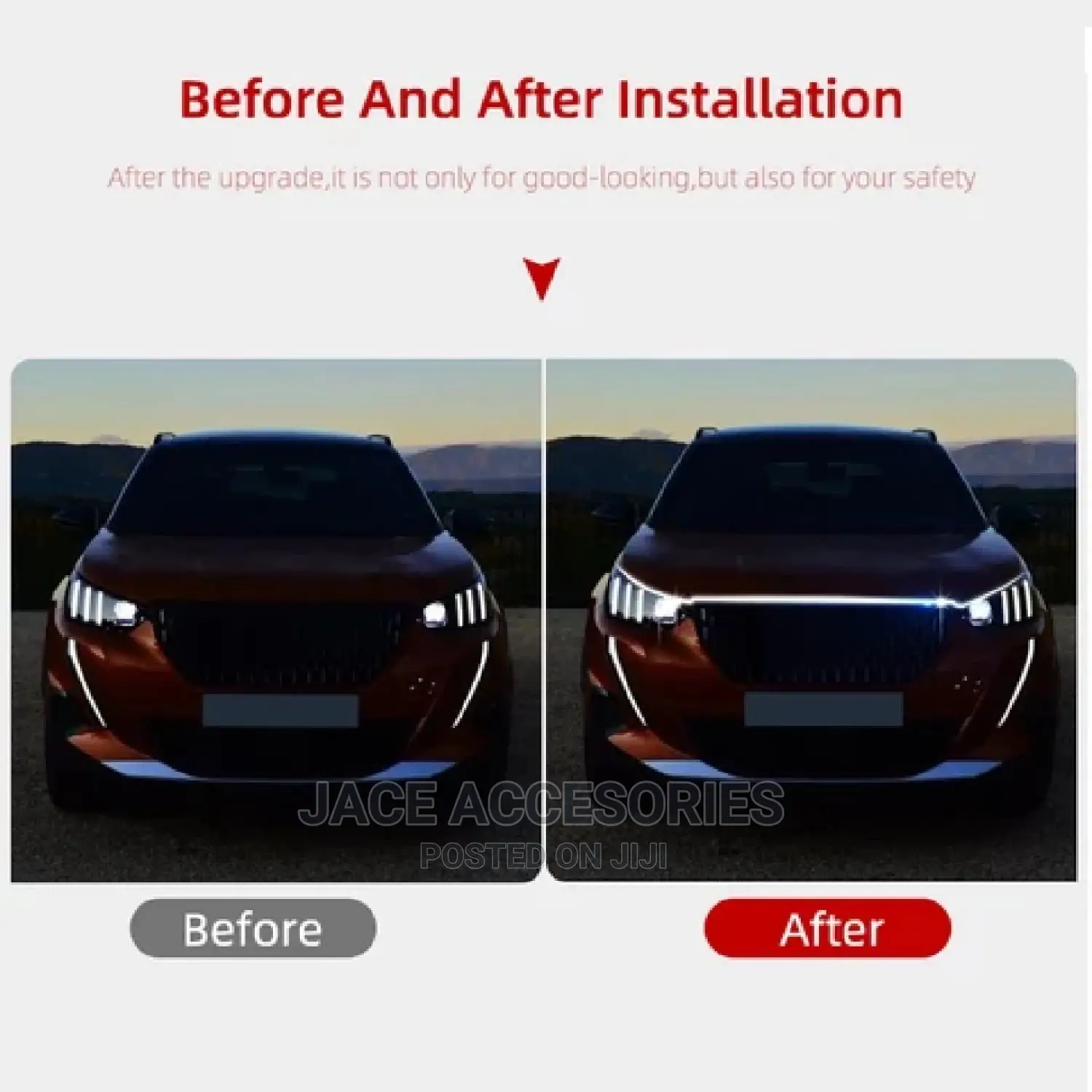 Cool Bonnet Hood Lights Tesla Style(Drl)