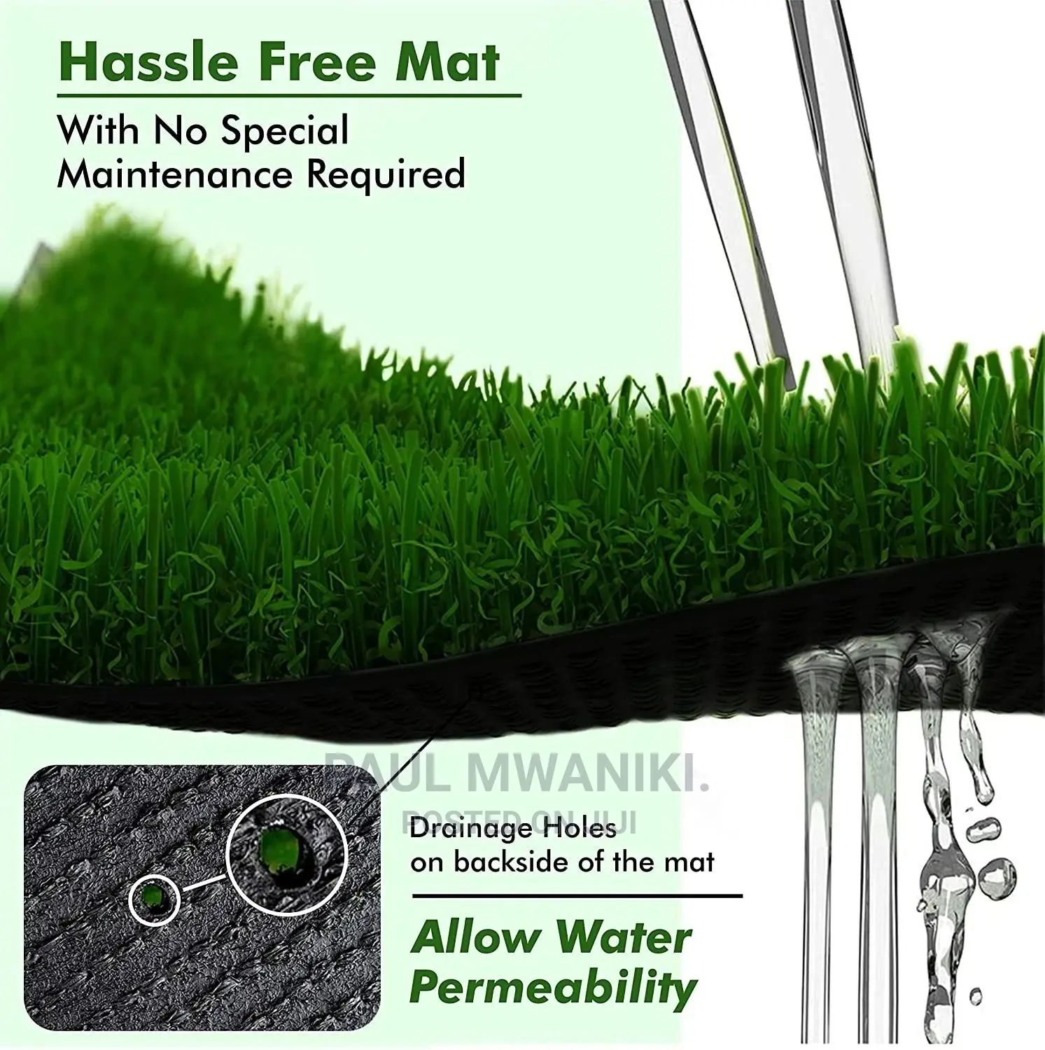 35mm Artificial Grass Mat for Balcony | Green Lawn Floor
