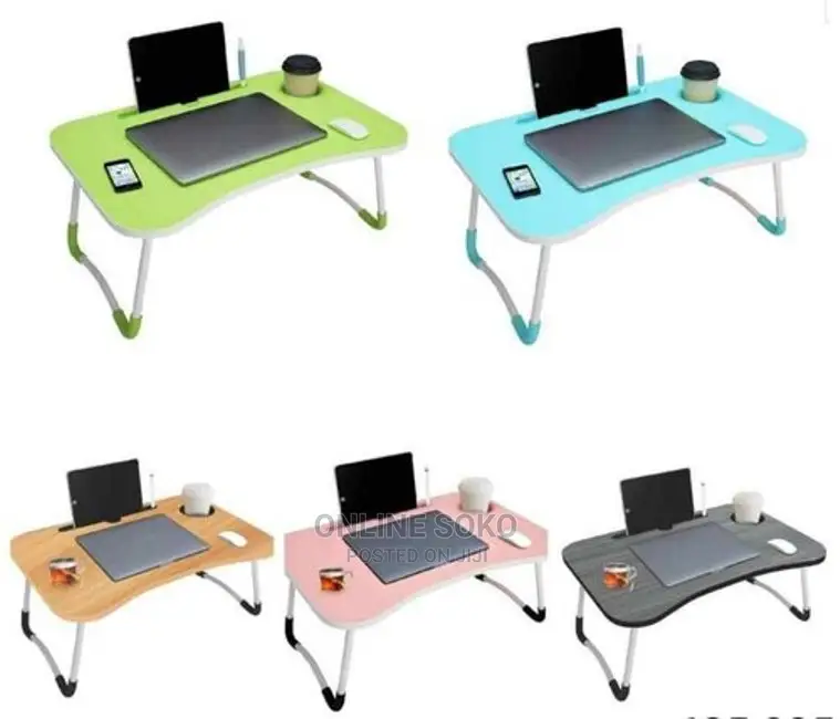 Portable Foldable Laptop Compute Table Stand With Cup Holder