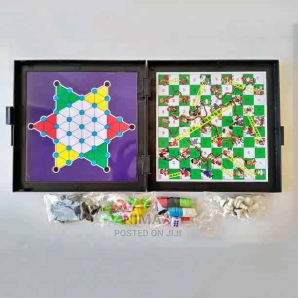 5 in 1 Chessmen Checkers Magnetic Board Game Flying Chess Ki