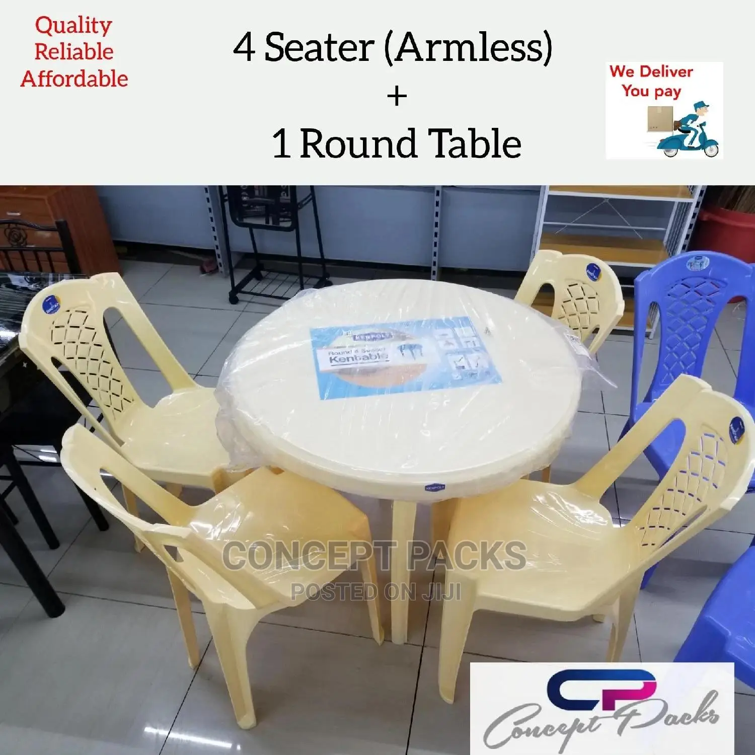 Cream Round Table Chair Set