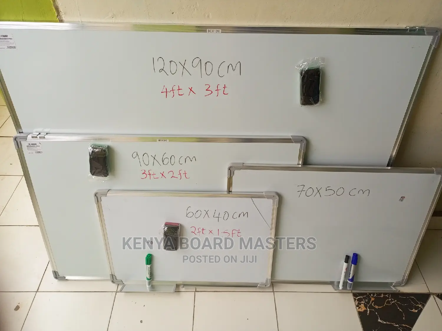 All Sizes Indicated Whiteboards- With Smooth Writing Surface