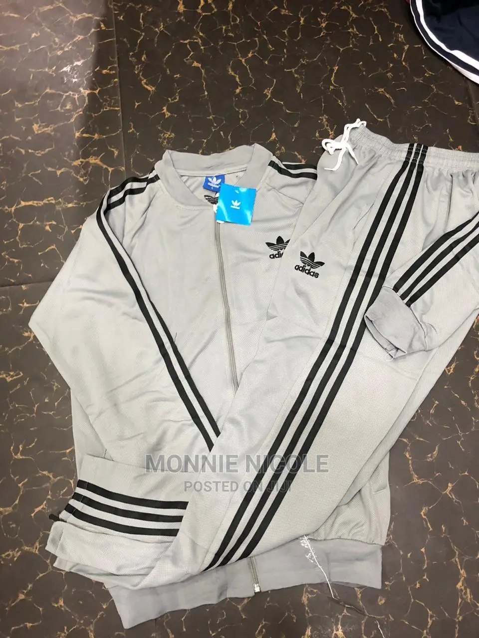 White Adidas Cotton Men Tracksuit