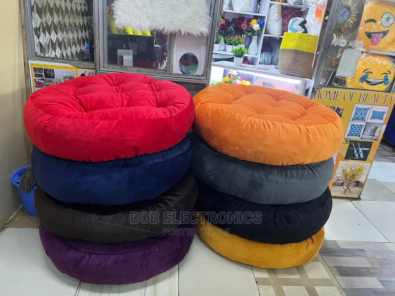 Beautiful Colored Floor Poufs