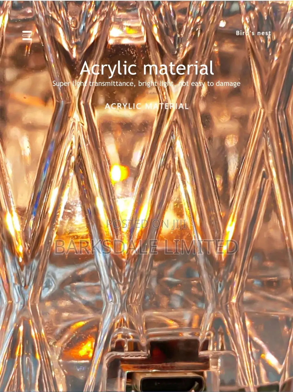 Crystal Bedside Lamp Rechargeable Table Night Light Remote