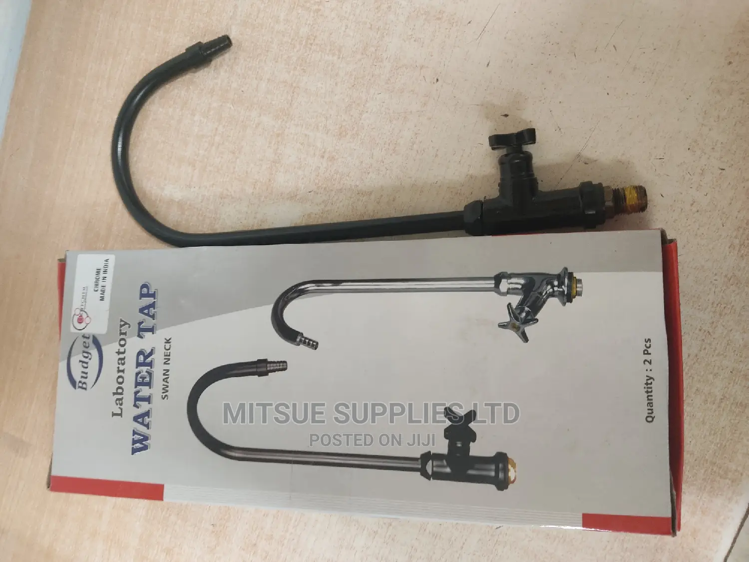 Swan Neck Water Tap Black 16" for Laboratory Use