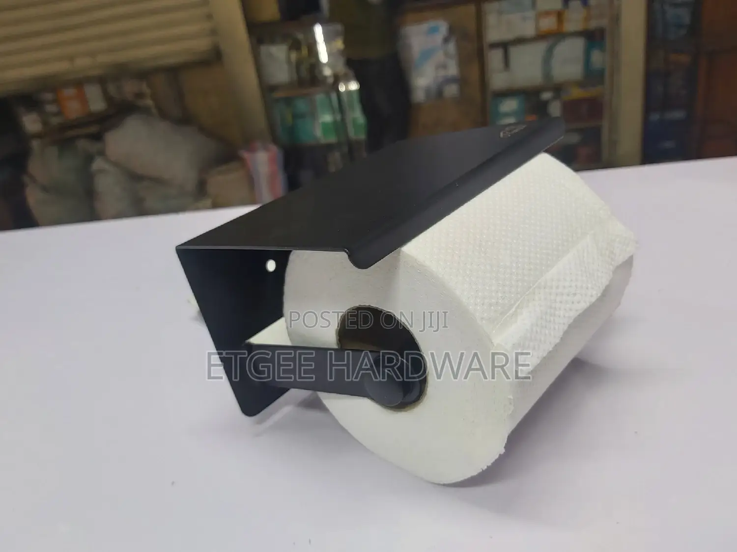 Black Tissue Holder With Phone Holder