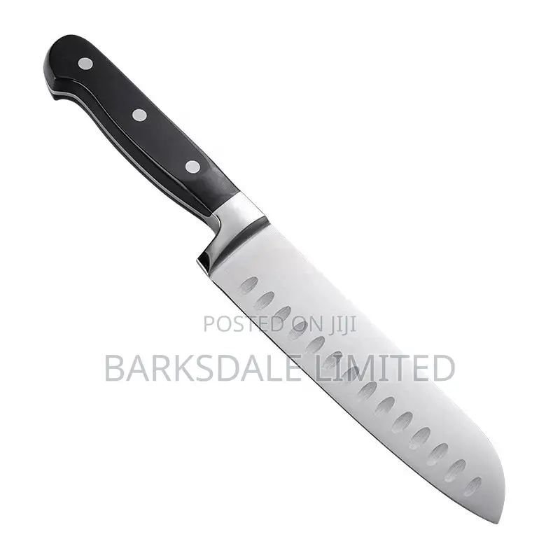 Santoku Knife Black Stainless Steel Edge Professional Chef Knives