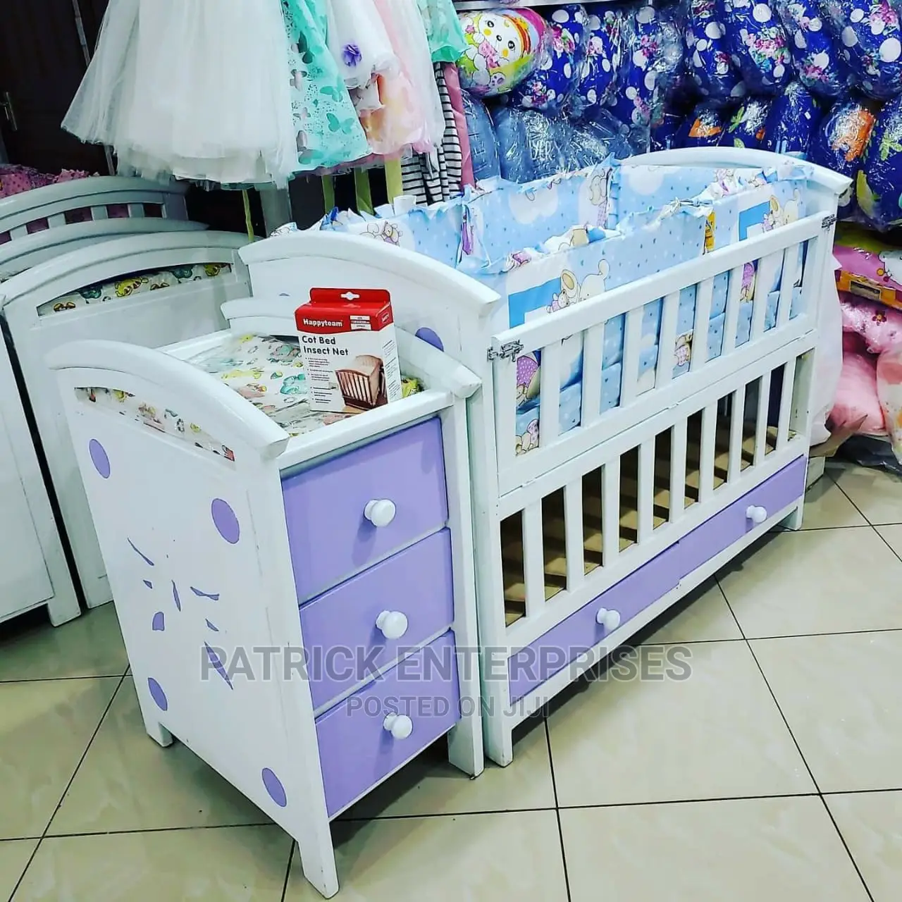 Morden Baby Cot Plus Chest Of Drawers