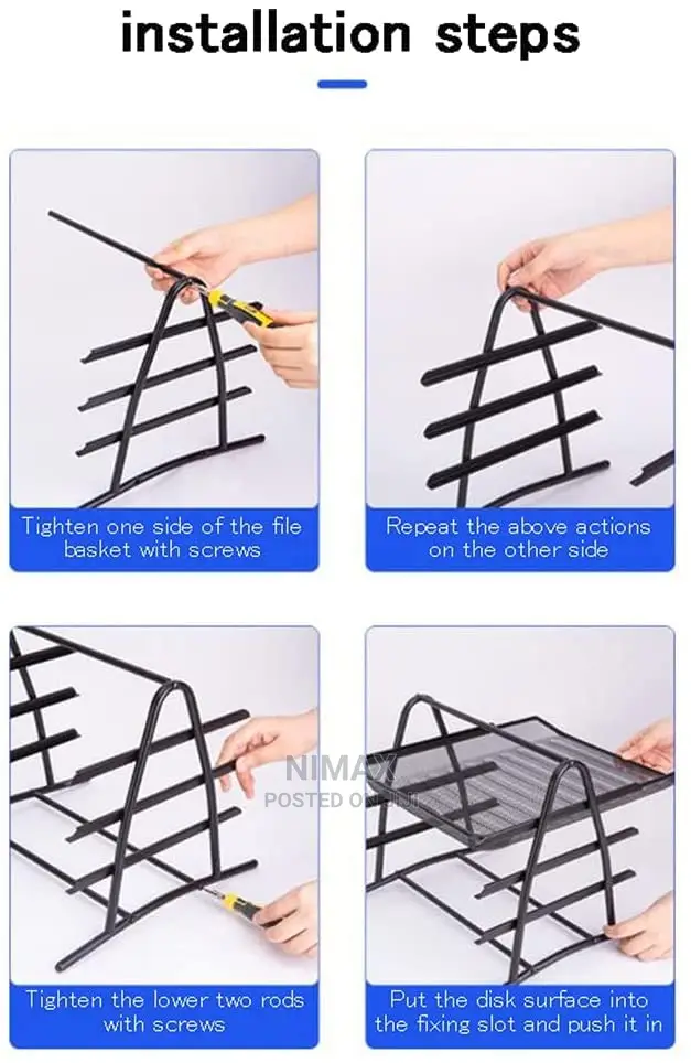 Metal Mesh Tray Office Desk Organizer