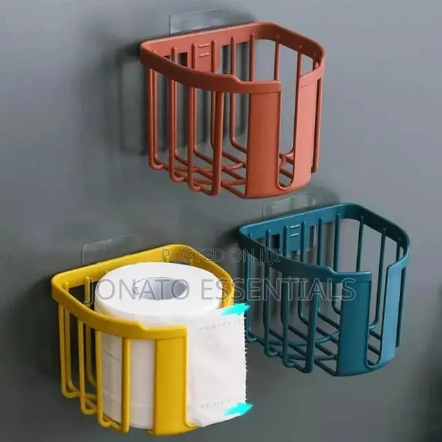 Wall Mounted Tissue Holder, Selfadhesive Toilet Paper Holder