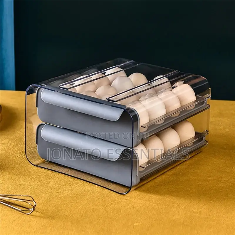 32pcs Egg Drawer Tray, Fridge Organizer, Egg Storage Box