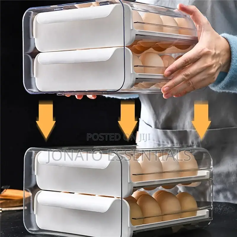 32pcs Egg Drawer Tray, Fridge Organizer, Egg Storage Box