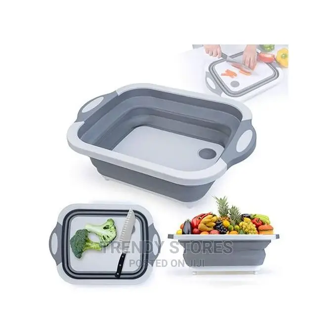 3 In 1 Collapsible Chopping Board,Wash Basin Colander