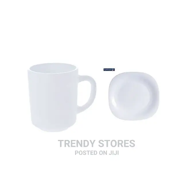 Dinner Plates 6 Pieces + 6 Pcs of Cups - White