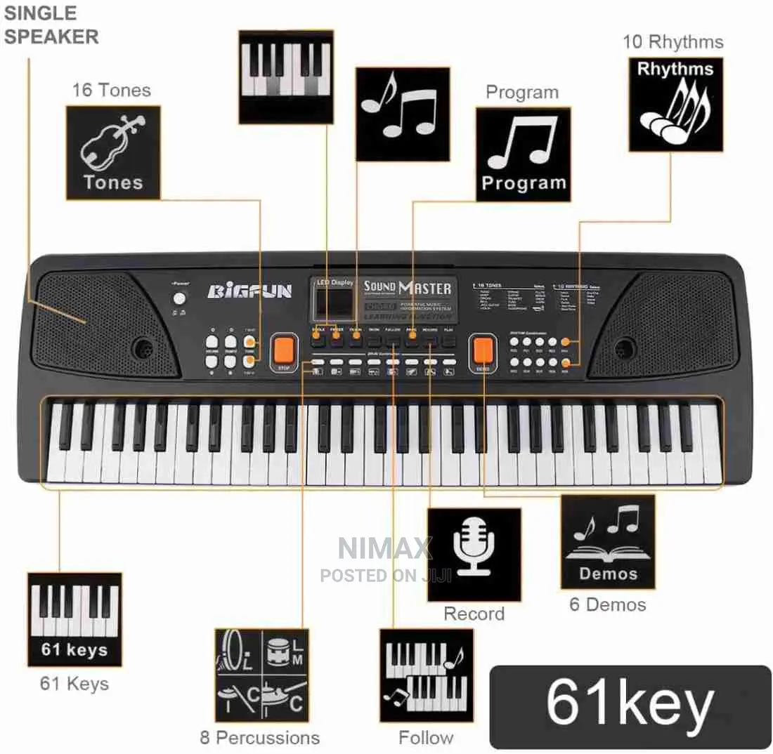 Piano Mega Size With Mic 61keys