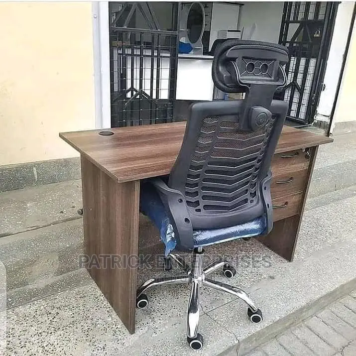 1.2 Mtrs Office Desk Plus High Back Recliner Headrest Chair
