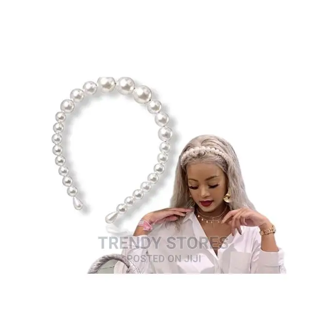 Pearl White Head Band-barrette Headwear Hairclips