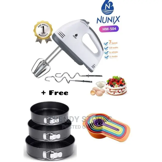 Portable Hand Mixer Plus Free Round Tins Measuring Cups