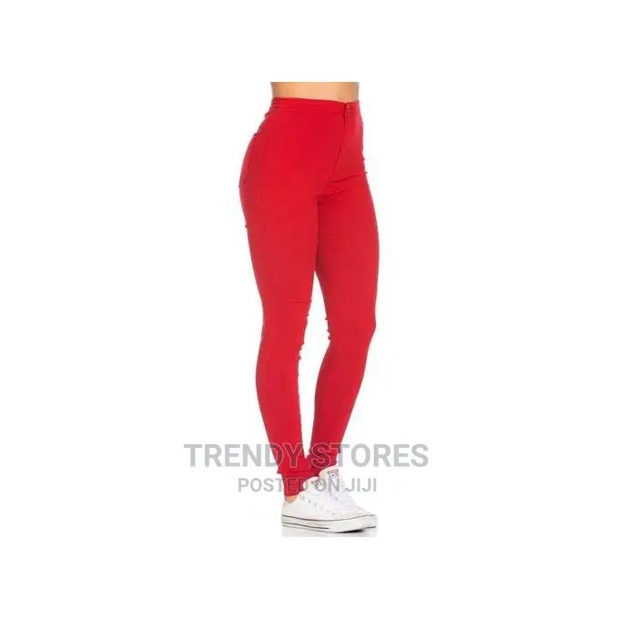 Red High Waist Jeans