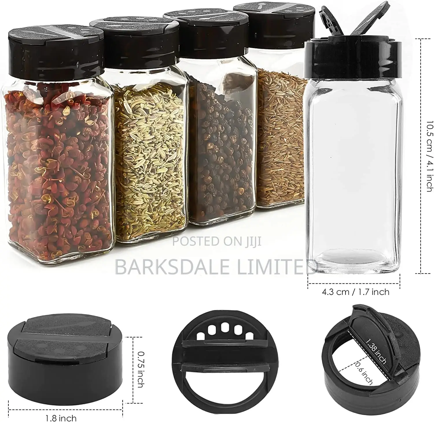 180ml Clear Salt Spice Pepper Shaker Glass Condiment Bottle