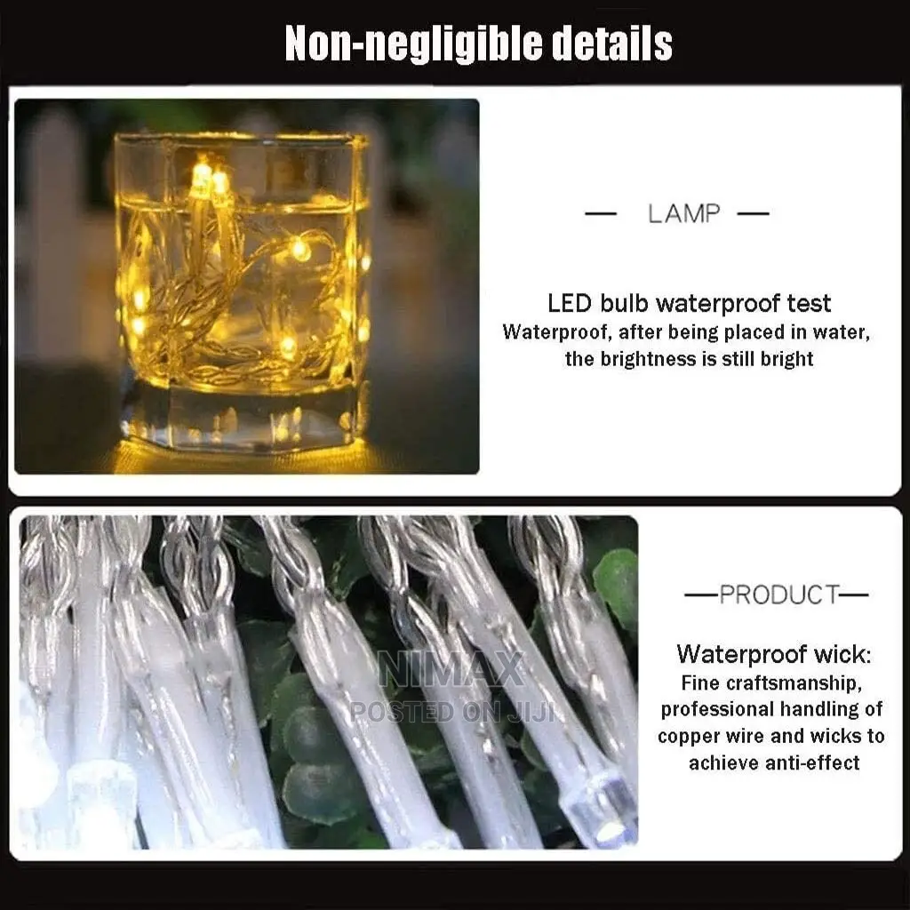 Christmas Warm Led White/ Gold Bright 10mtrs Long Led