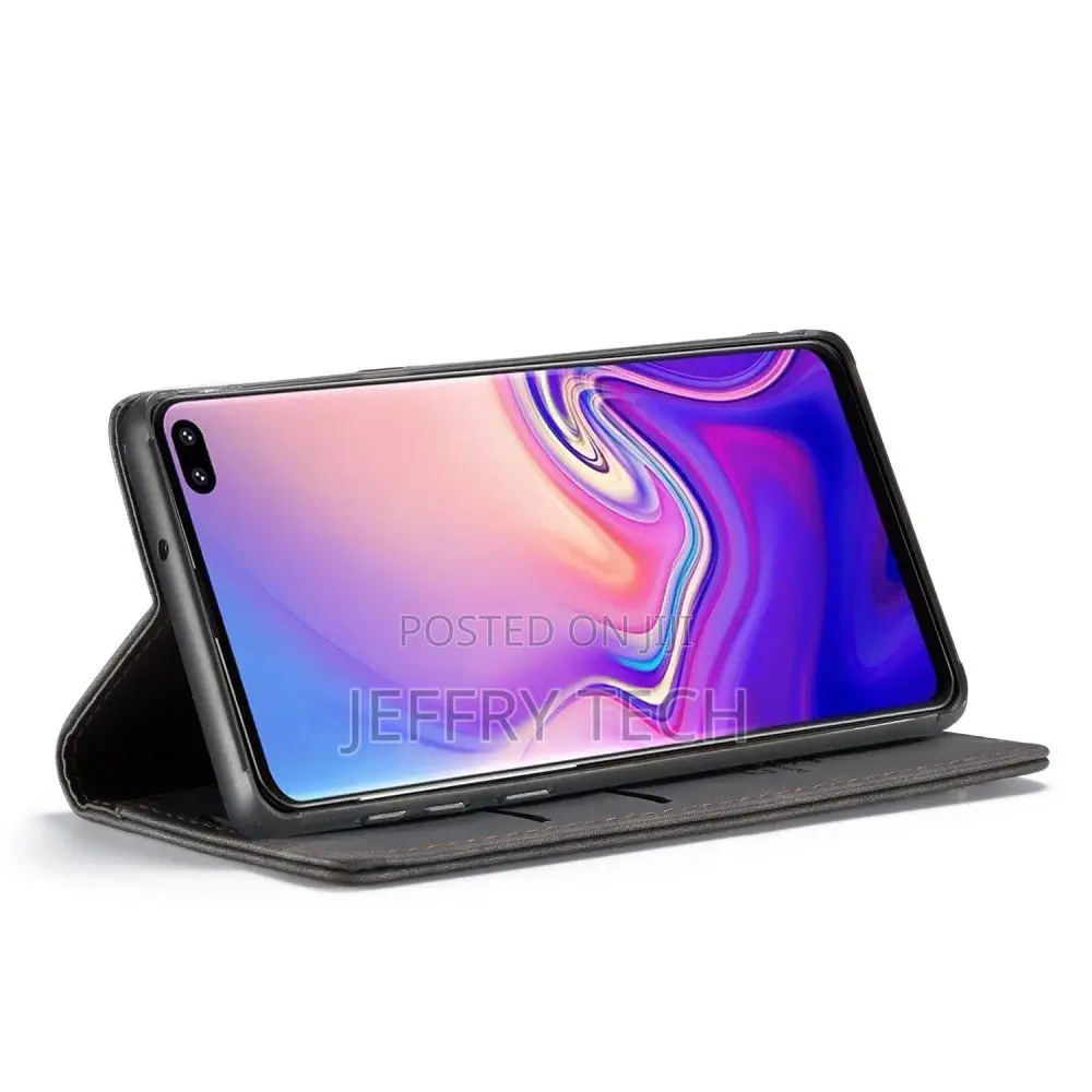 Caseme Wallet Magnetic Case for Samsung Galaxy S10 Plus, Lea