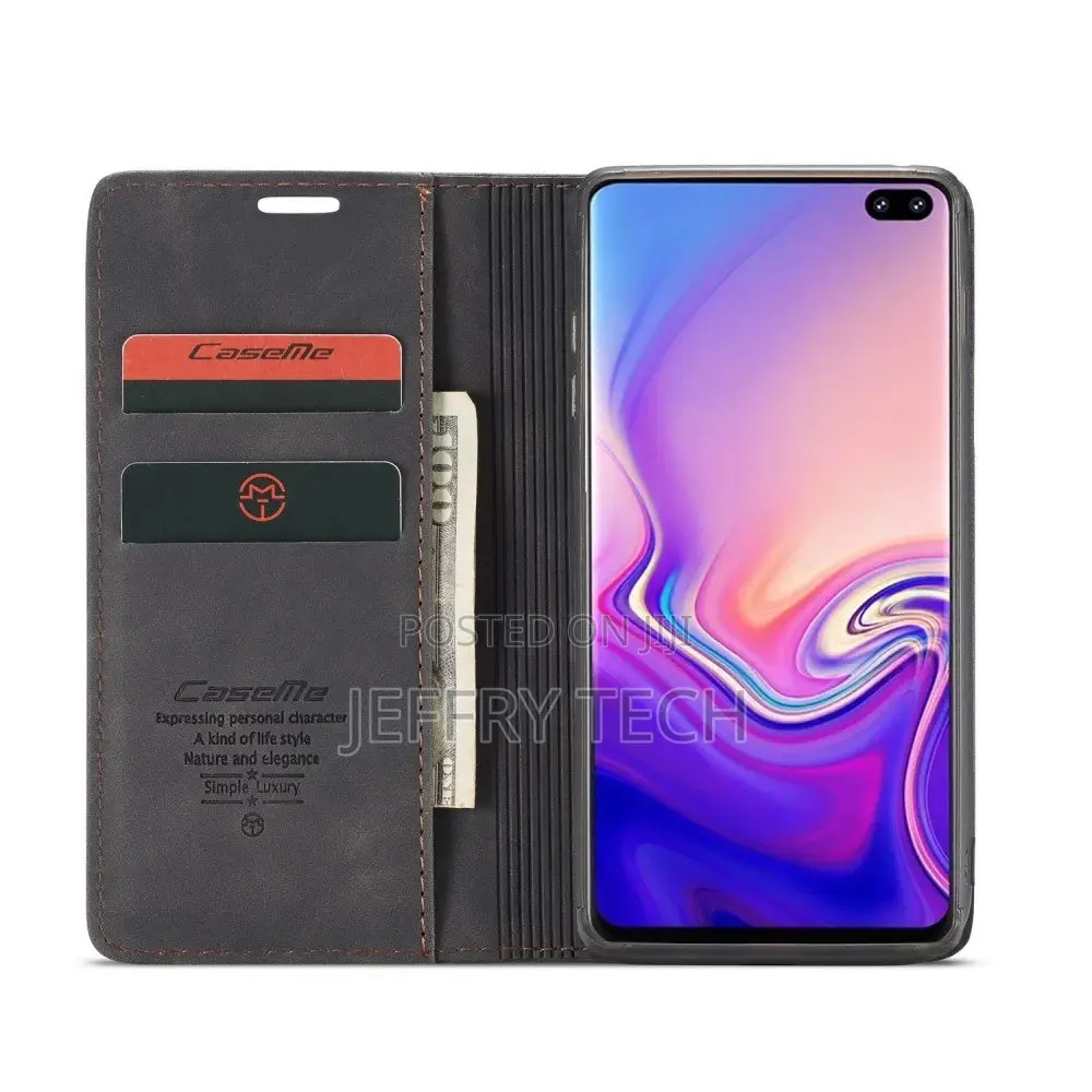 Caseme Wallet Magnetic Case for Samsung Galaxy S10 Plus, Lea