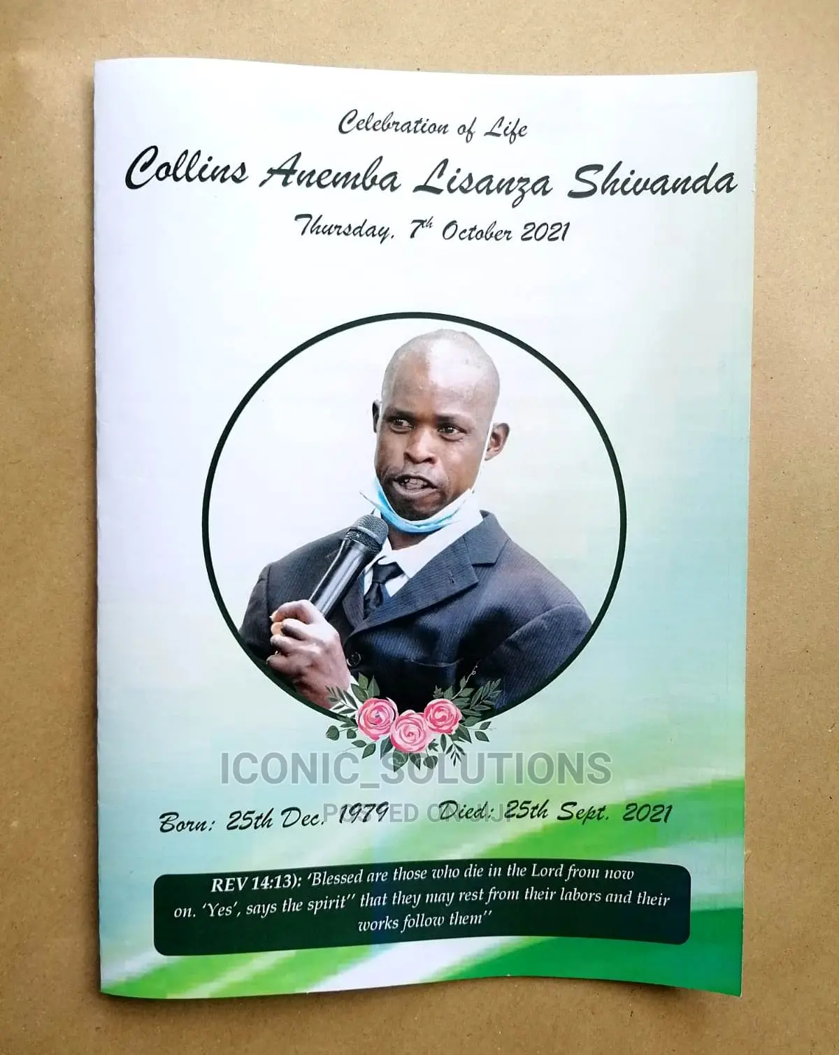 A4-Size Funeral Program/Eulogy