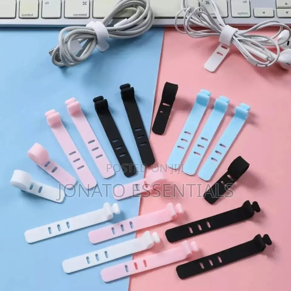 10pcs Reusable Silicone Cable Ties, Cord Organizers, Wire Straps