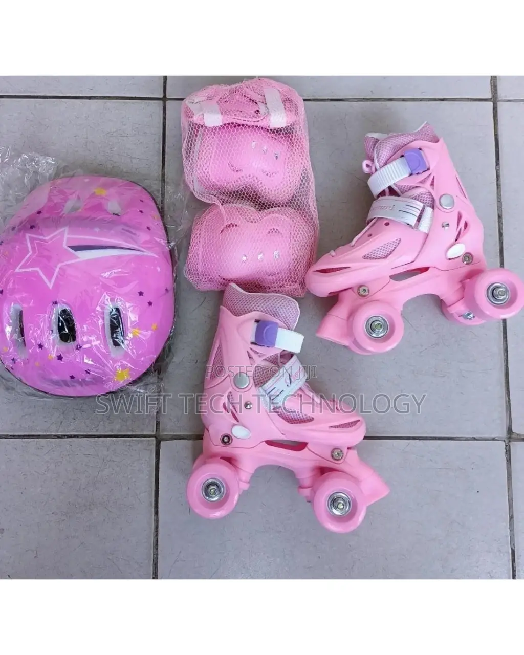 Pink 4 Wheel Skates Shoes Set