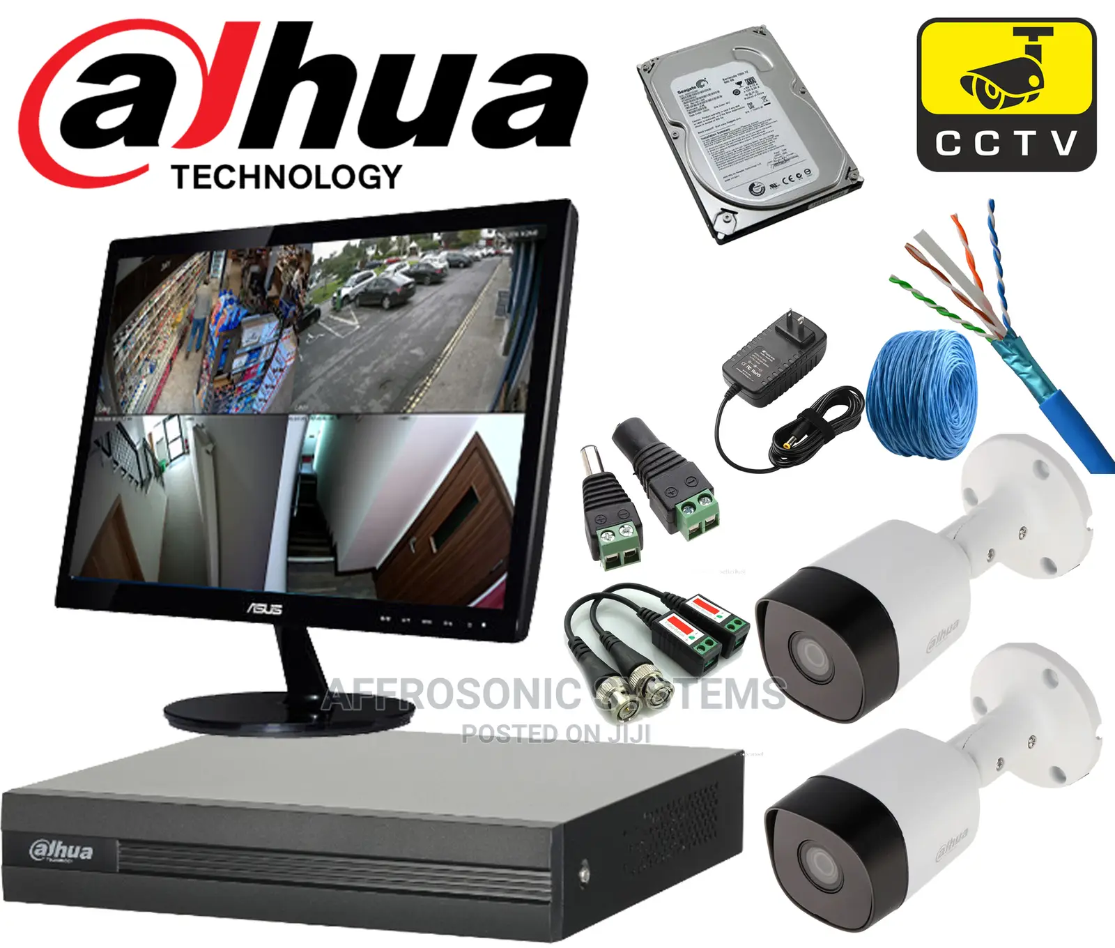 Dahua 4 Channel CCTV Cameras KIT Set PLUS Installation