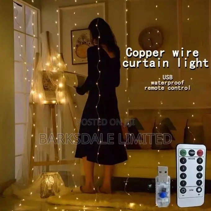 Christmas Xmas String Curtain Lights 3x3m Led Waterproof Cop