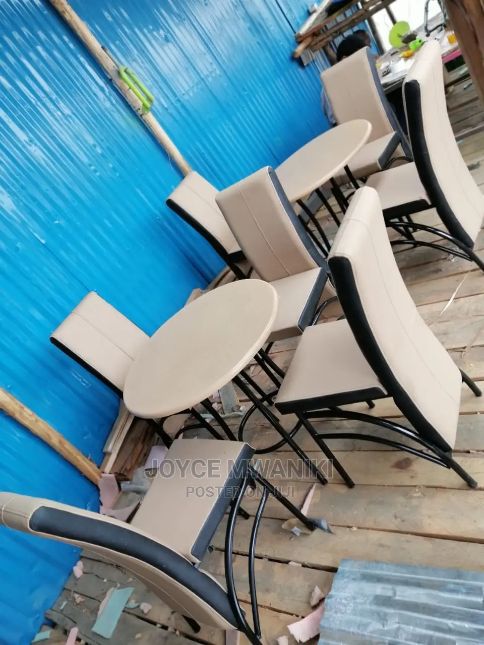 Set of Chairs and Table for Restaurant or Bar