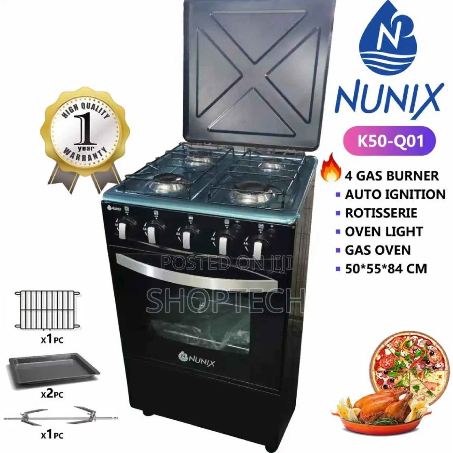 Nunix 4gas Standing Cooker