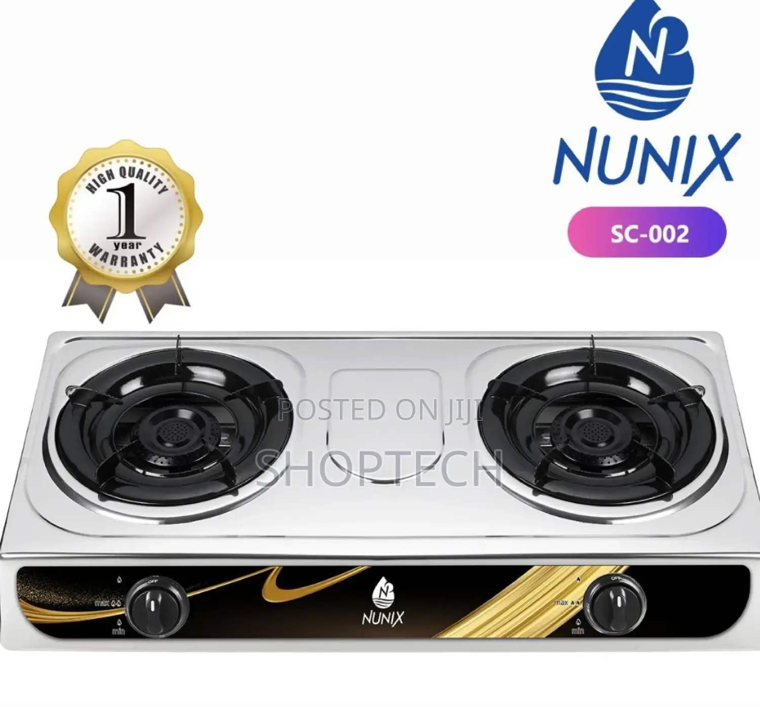 Nunix Gas Stove Stainless 2 Burner