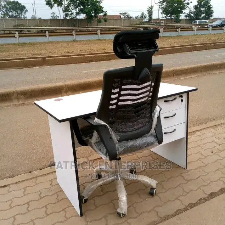 1.2 Mtrs Office Desk Plus High Back Recliner Headrest Chair