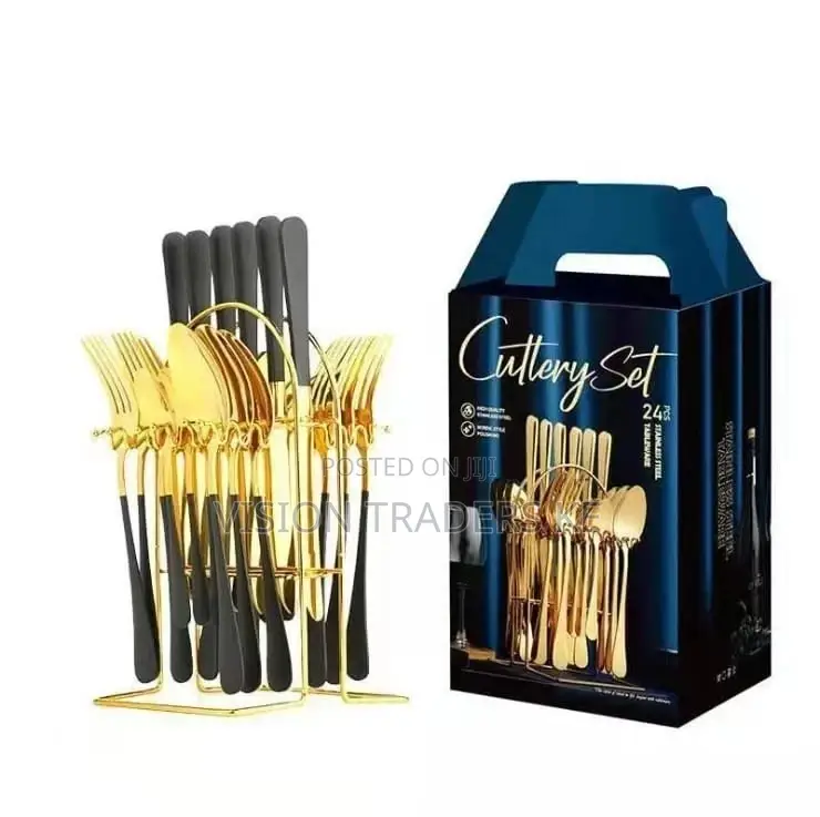 24 Pcs Golden Cutlety Set