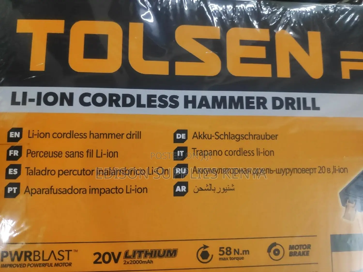 Cordless Drill Hammer Drill Tolsen Drill 20V + 2 Batteries